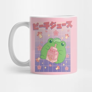 Kawaii Peach Juice Frog Mug